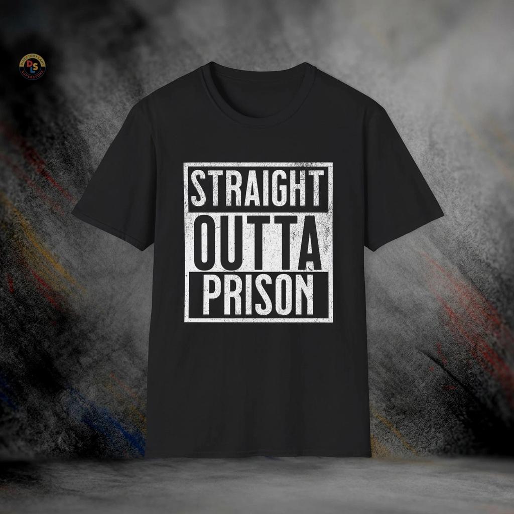 Straight Outta Prison Funny T-Shirt | Softstyle Tee