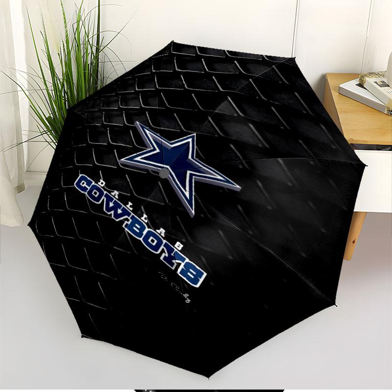 Dallas Cowboys Print Automatic Open Close Umbrella, Portable Foldable Umbrella, for Outdoor Commute Camping Trip, Ideal Birthday Gift