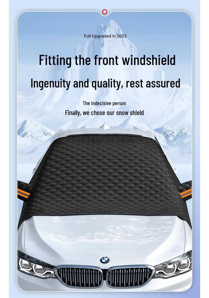 Thickened Windproof Car Snow Cover & Sun Shield - Winter Antifreeze Protection for Windshield