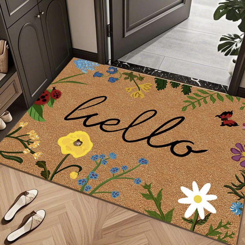 Vintage Bloemenrand Deurmat Antislip Duurzaam Vloermat voor Entree Keuken Portiek Huisdecoratie 30x50cm 12x20inch