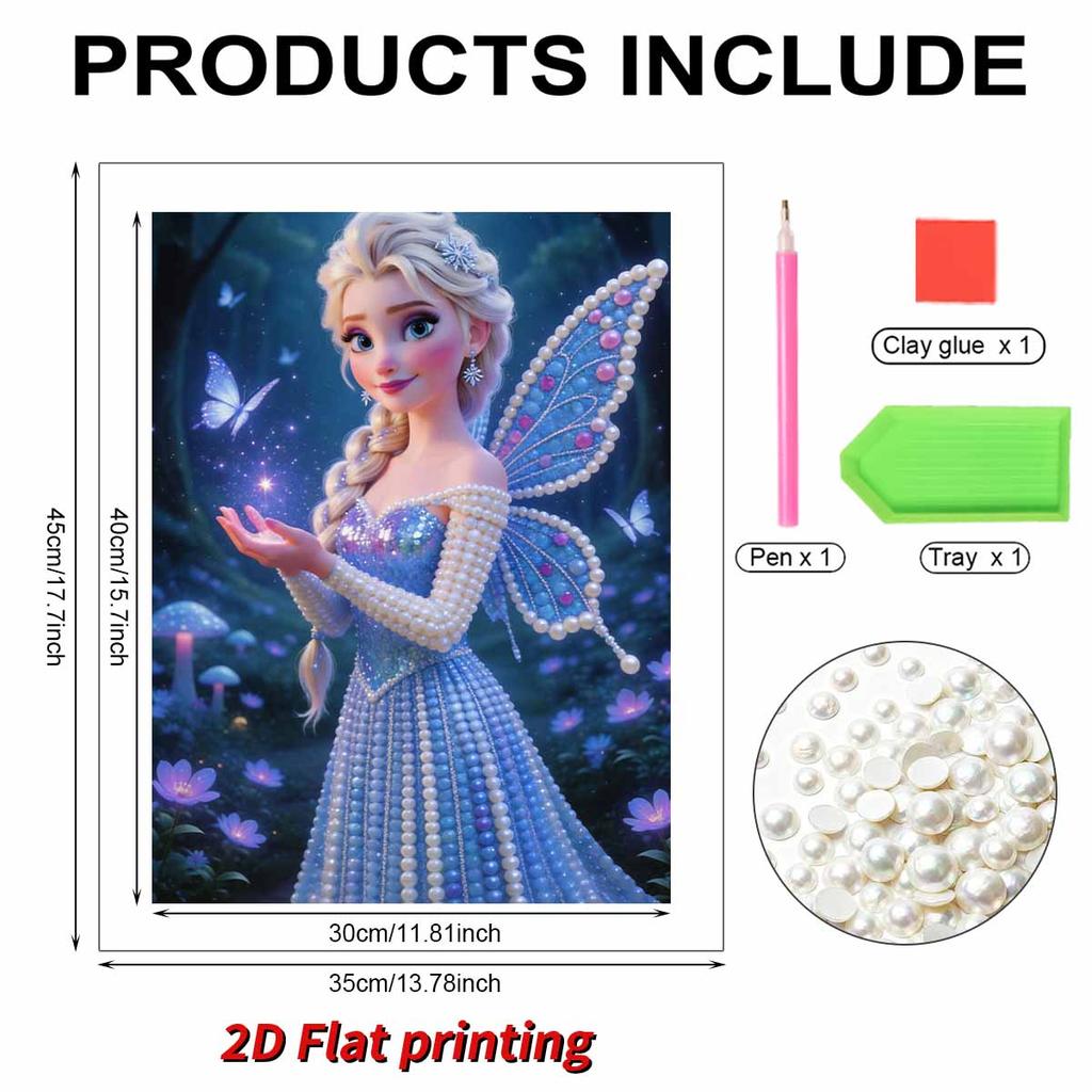 Disney Pearl Painting Frozen Elf Fairy Creative Art 5D Pearl Embroidery Cross Stitch Kit Handmade DIY Home and Room Decor Gift
