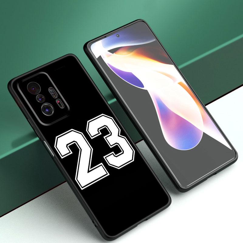 Husa de telefon cu număr de baschet de fotbal pentru Xiaomi Mi A2 8 9 SE Note 10 10T 11 12 Lite 9T 11T 12S 12T Pro A3 6X 12X Husă neagră