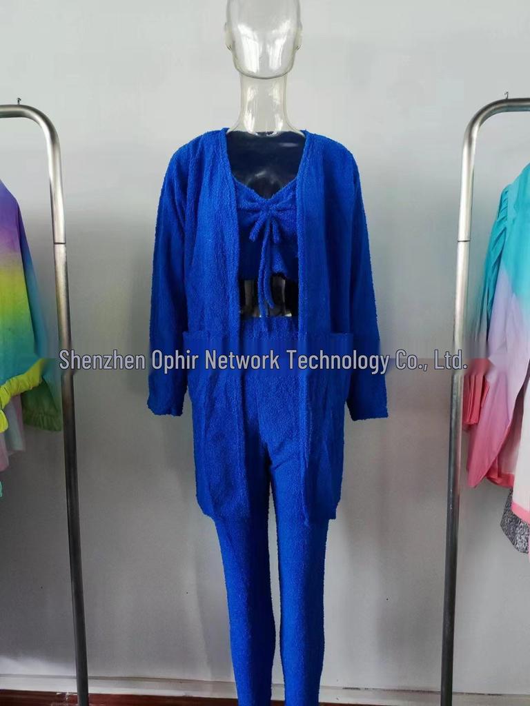 In Stock! New Women's Autumn/Winter Plush Three-Piece Loungewear Set