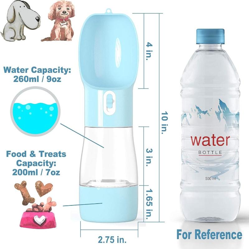 Protable Dog Cat Water Bottle For Walking/Hiking/Travel, Pets Outdoor Drinking & Feeding Dispenser (Pink)