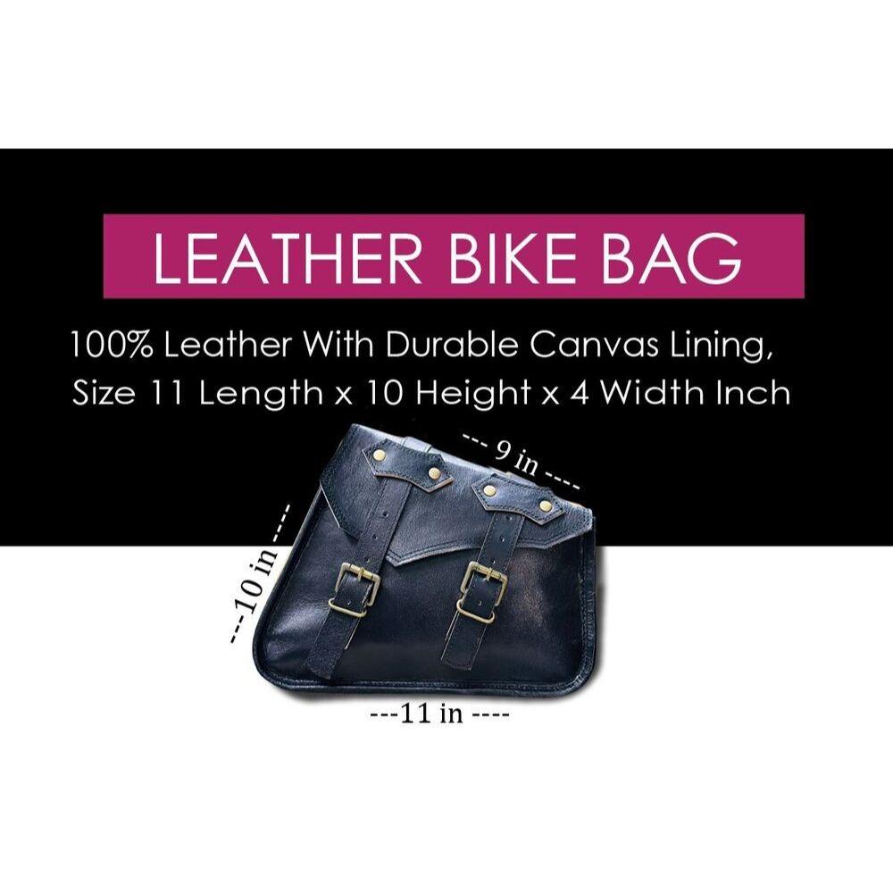 2 Bag SET Royal Enfield Leather Saddle Pannier Bags Black 2 Bags