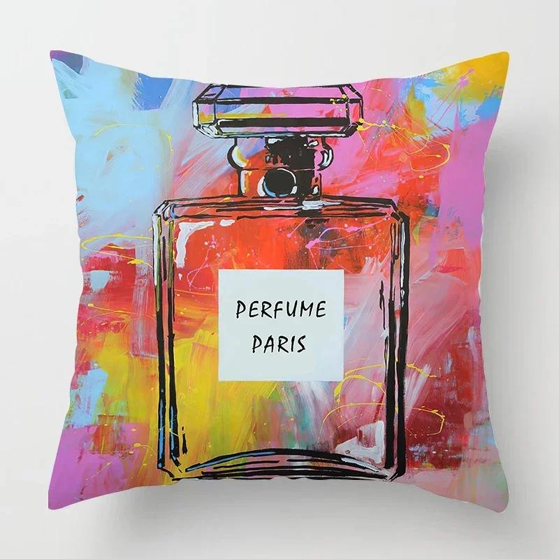 Perfume Bottle Pillowcase Fashion Women's Favorite Home Decor Living Room Sofa Decoration Cushion Cover _,(1)