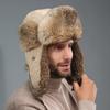 Rabbit Fur Hats Men Winter Thickened Warm Ear Protection Real Rabbit Fur Bomber Hat Cold Protection Outdoor Unisex Fur Ski Hats
