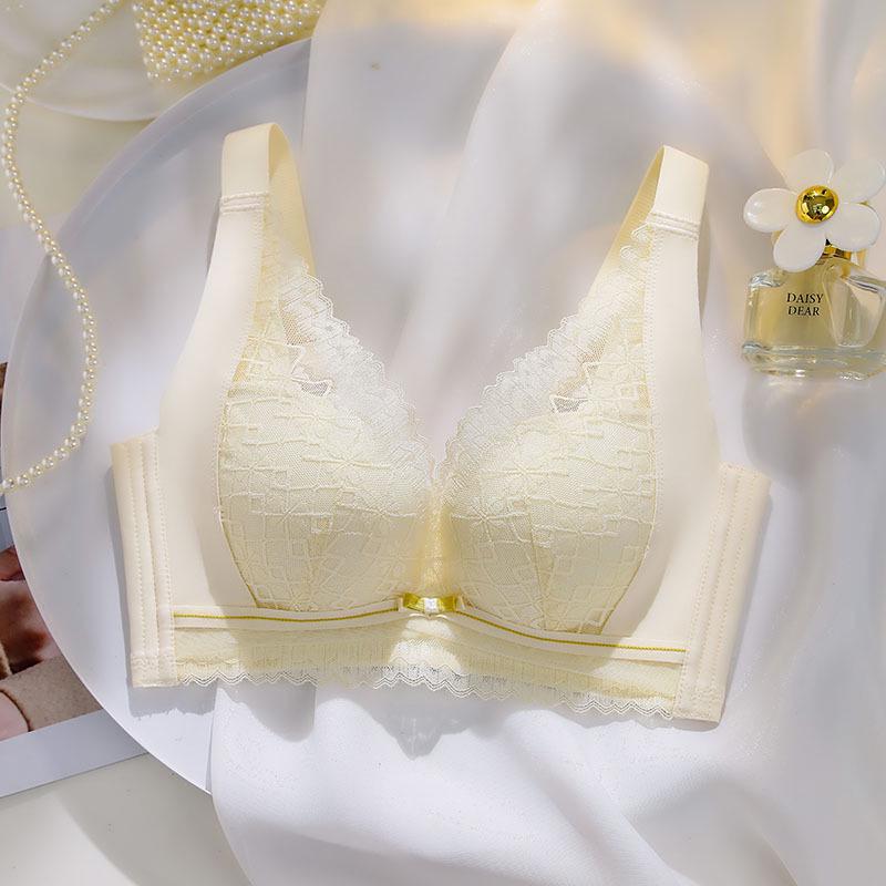 Women's Wire-Free Lace Push-Up Bra: Anti-Sagging, Side Support, Adjustable Fit, Minimizes Look of Large Breasts