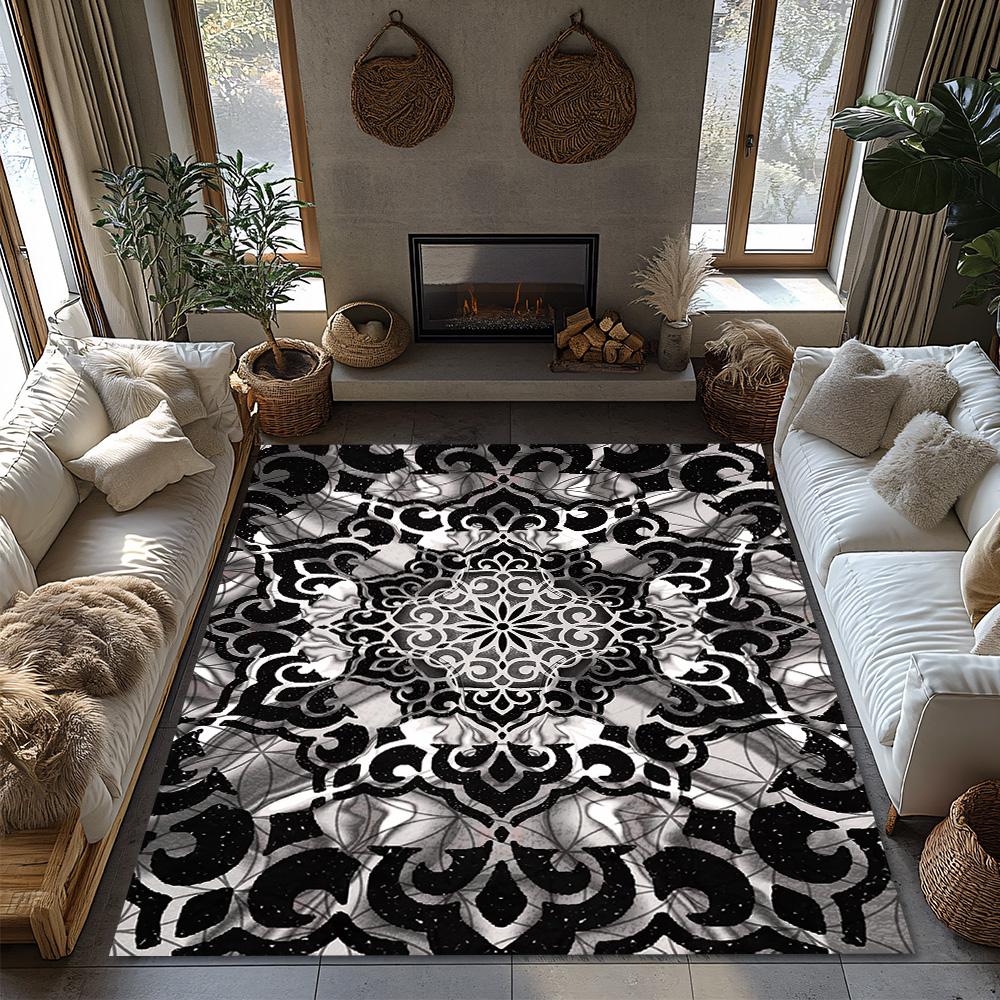 Elegant Persian Carpet Pattern Area Rug Washable Non Slip Floor Mat Home Decor Living Room Bedroom Entrance Door Mat Gift