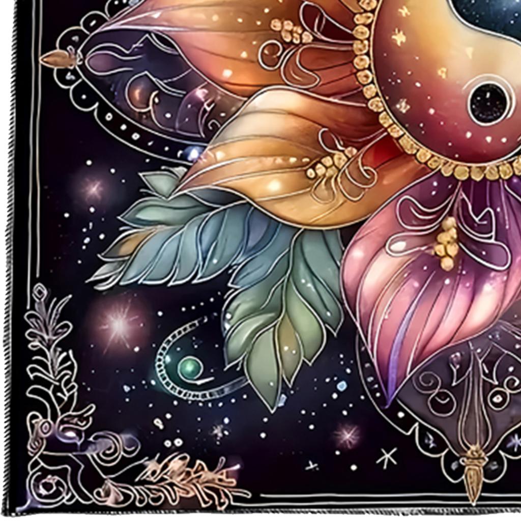 Tarots Tablecloth Altars Cloth Flower Disk Astrology Tablecloth Divinations Card Cloth Tapestry Wall Decoration