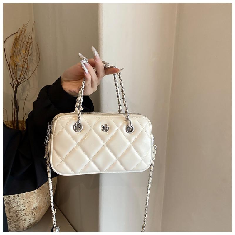 Čtvercové PU dámské tašky přes rameno a crossbody s diamantovým prošíváním, luxusní tašky