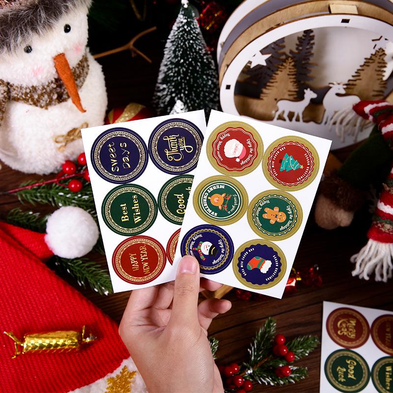 Christmas Eve Self-Adhesive Cartoon Old Man Stickers - Decorative Packaging Seals