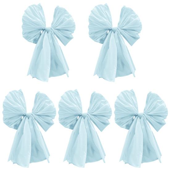 

5 шт. 24-дюймовый большой пластиковый декоративный бант для упаковки подарков, годовщины, свадьбы, дня рождения, вечеринки, украшения светло-синий