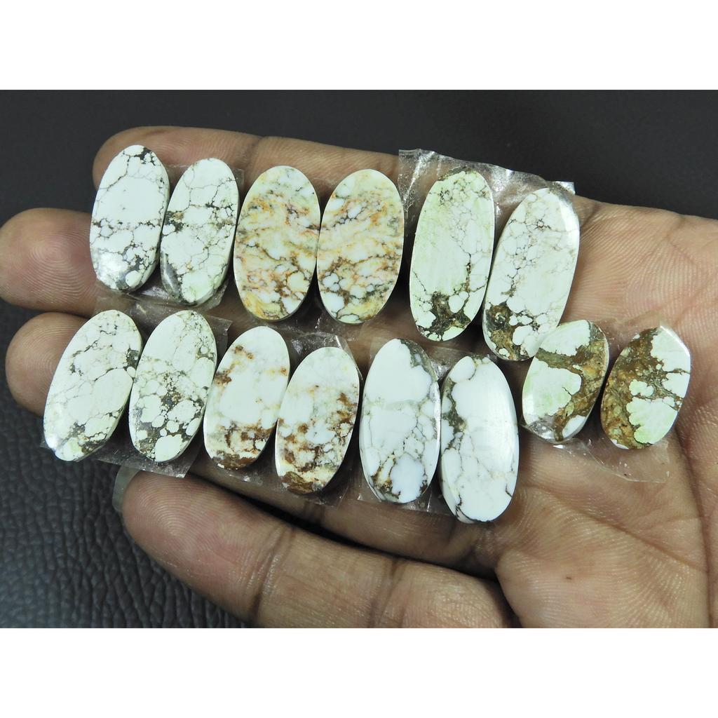 09X17-10X25MM Natural Wild Horse Oval Cabochon Loose Gemstone 7Pcs Lot C-3977
