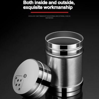 Gadgets Spice Pepper Shaker Spice Jar Seasoning Can Salt Sugar Bottle Rotating Cover Multi-purpose Stainless Steel Kitchen