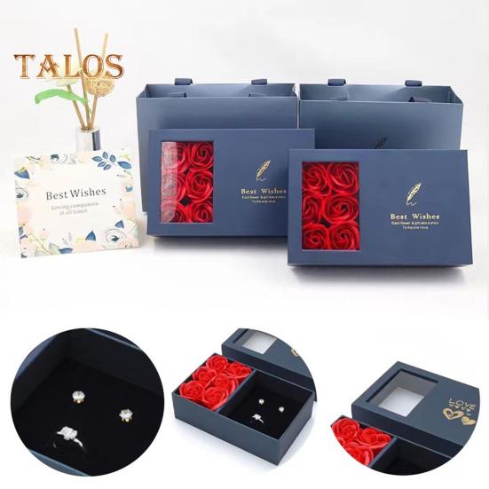 Cutie cadou cu trandafiri eterni Flori conservate Cutie de bijuterii pentru femei Soția Mamei Ziua Mamei Ziua Îndrăgostiților Cadou de Crăciun