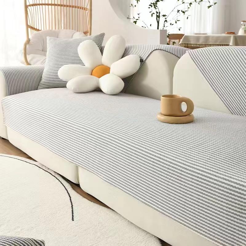 Japanese Cotton And Linen Woven Sofa Cushion Universal Fabric Non-Slip Seat Cushion Summer Simple Seat Cushion Sofa Cover Towel