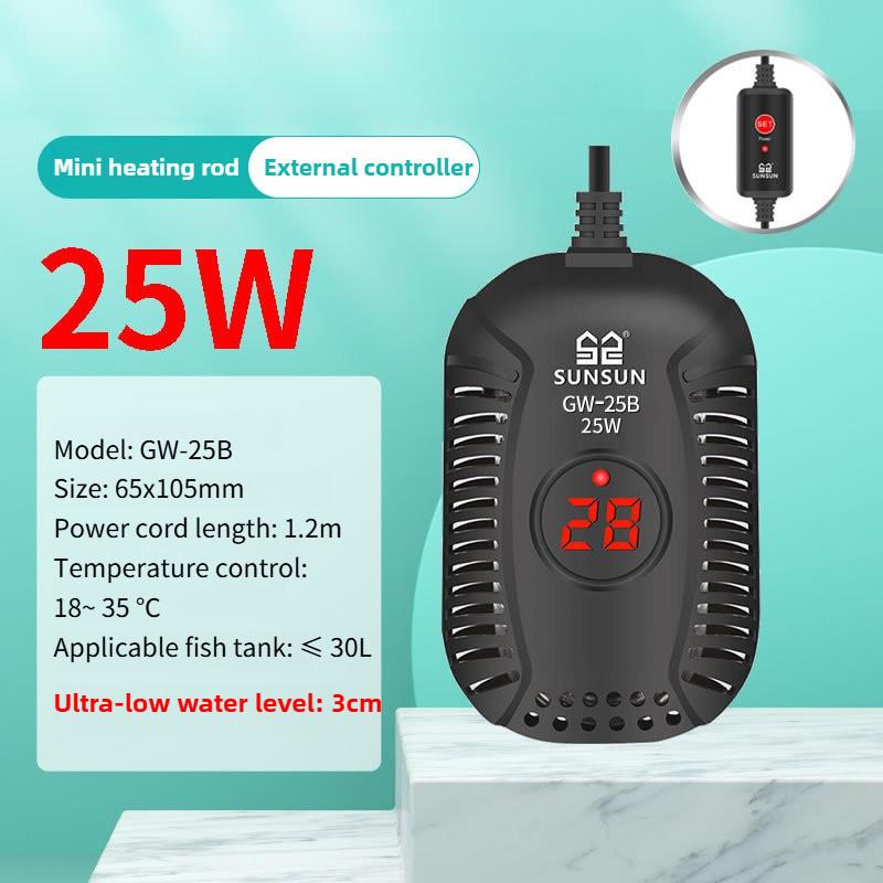 Automatic Constant Temperature Fish Tank Heating Device Turtle Tank Heating Rod Low Water Level Mini Electric Heater
