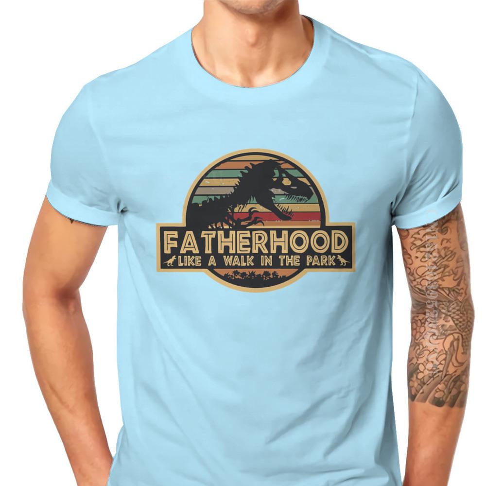 Father Day Daddy Grandpa Pure Cotton Tshirts Fatherhood Like A Walk In The Park Elegant Men T Shirts Leisure Men Clothes Ofertas