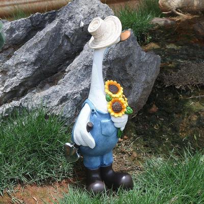 Statua Kaczki Ogrodowej Figurka Zwierzęcia Dekoracyjny Kolekcjonerski, Nowoczesna Rzeźba Żywiczna, Zewnętrzna