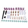 49Pcs TIG Welding Torch For Stubby Gas Lens #10  Glass Cup Kit For WP-17/18/26