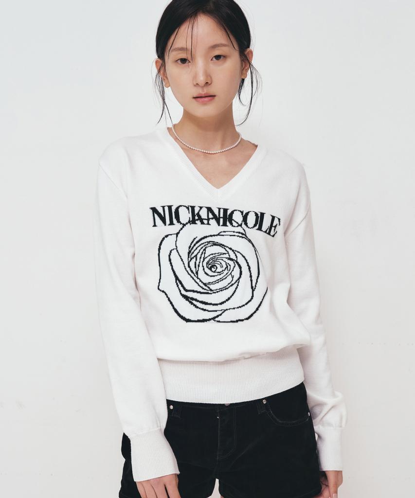 Nigaennikol Nicole Rose Jaquard Pullover Knit_Ivory