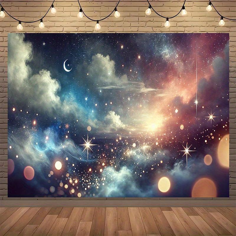 1pc Starry Night Background Banner Multi functional Home Living Room Studio Party Home Decoration Banner 150X100