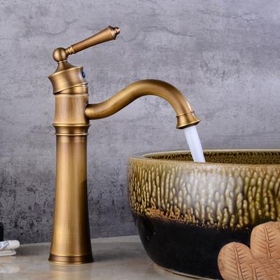 Tuqiu Antike Badezimmerarmatur Gold Beckenarmatur Chrom Waschtischmischbatterie Heiß & Kalt Deckmontiert Waschtisch Wasserhahn Schwarz