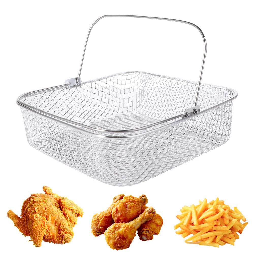 Dishwasher Safe Air Fryer Basket Stainless Steel Baking Basket Durable Baking Dish Pan Kitchen