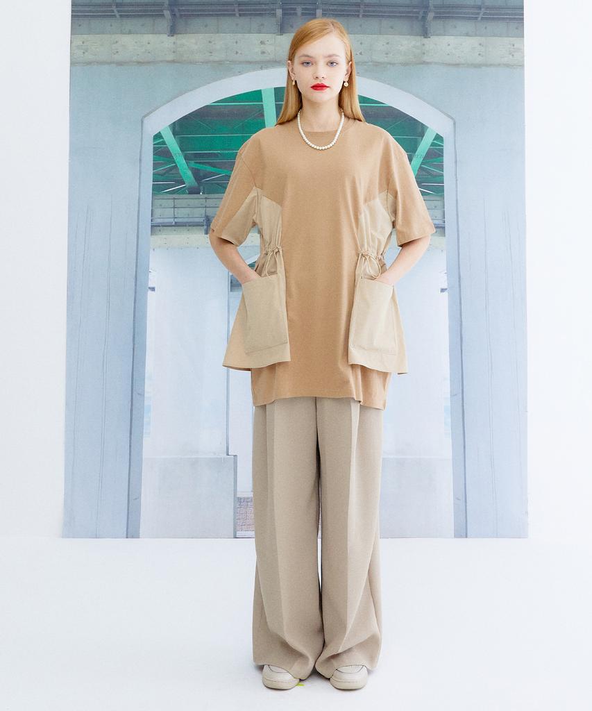 THE STUDIO K Oversized String Half Top_Beige