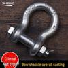 Galvanized High-Strength D-Ring Bow Shackle with Lifting Snap Hook & External Nut