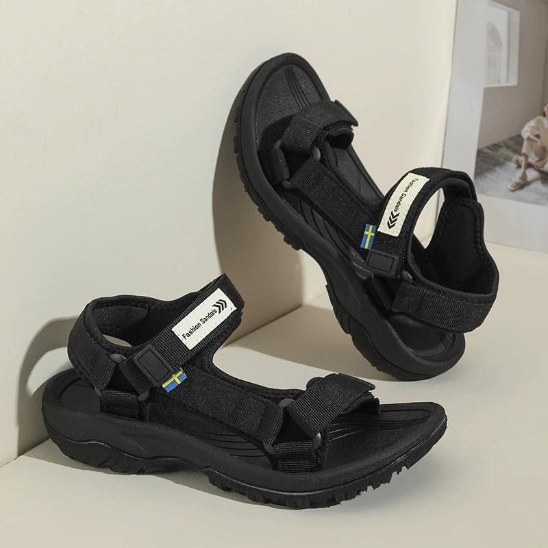 

Корейская версия женской обуви. Туфли на платформе. Толстая подошва. Классическая женская модная пляжная обувь. 35EU/CN36 чёрный