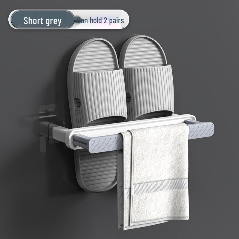 Foldable Wall-Mounted Bathroom Shoe Rack with Drainable Design