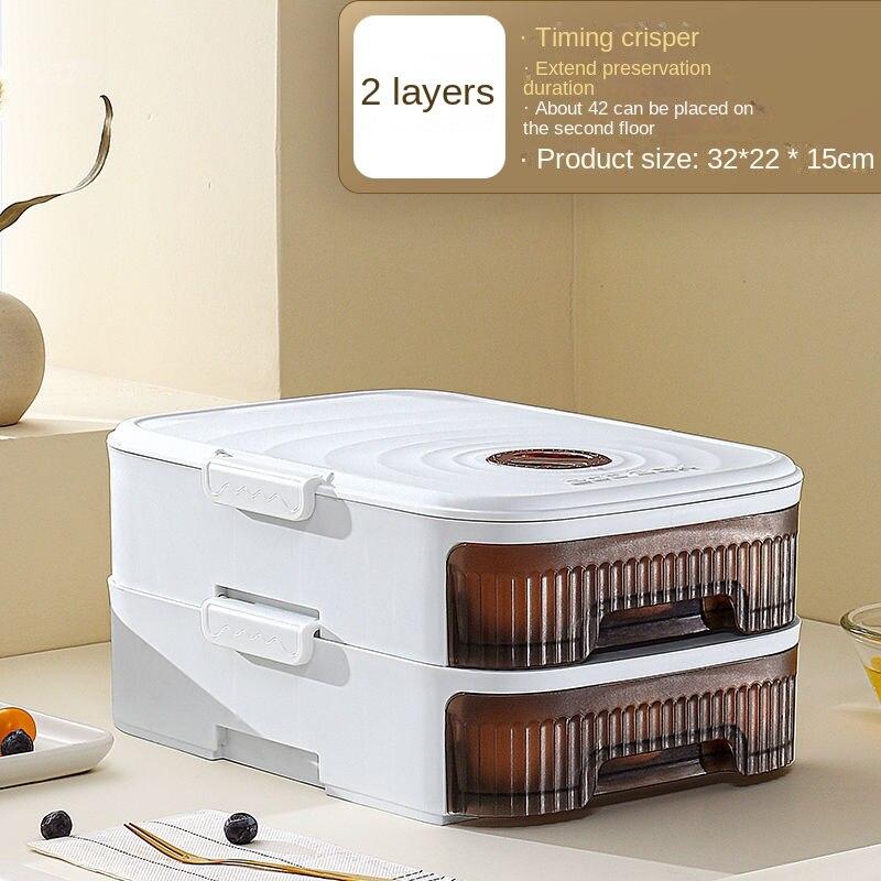 Cutie de depozitare pentru ouă cu tragere și împingere Suport pentru ouă de capacitate mare pentru frigider, cutii de depozitare pentru ouă în stare proaspătă de uz casnic