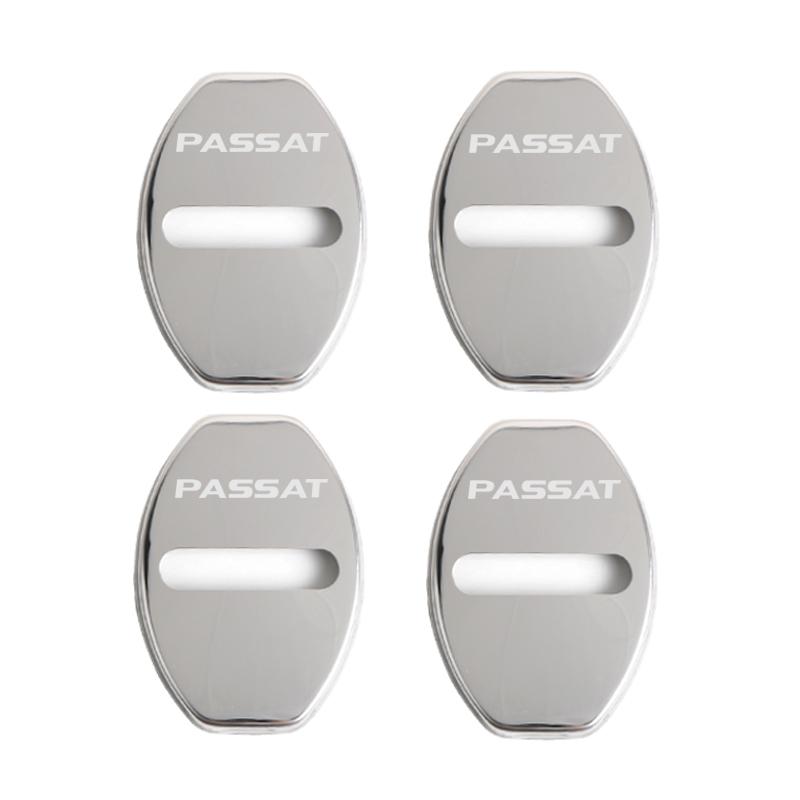 

4pcs Door Lock Decoration Rust Protection Stainless Steel Cover for VW Volkswagen Passat Accessories for NEW R logo серебряный