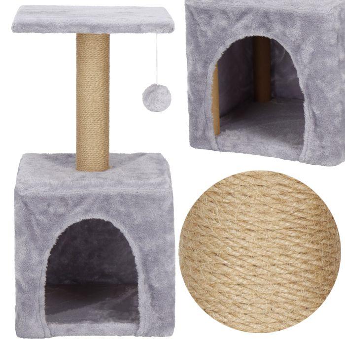 Arbre À Chat - Springos® - 62 Cm - Niche Intégrée - Jouet Suspendu - Poteau En Sisal