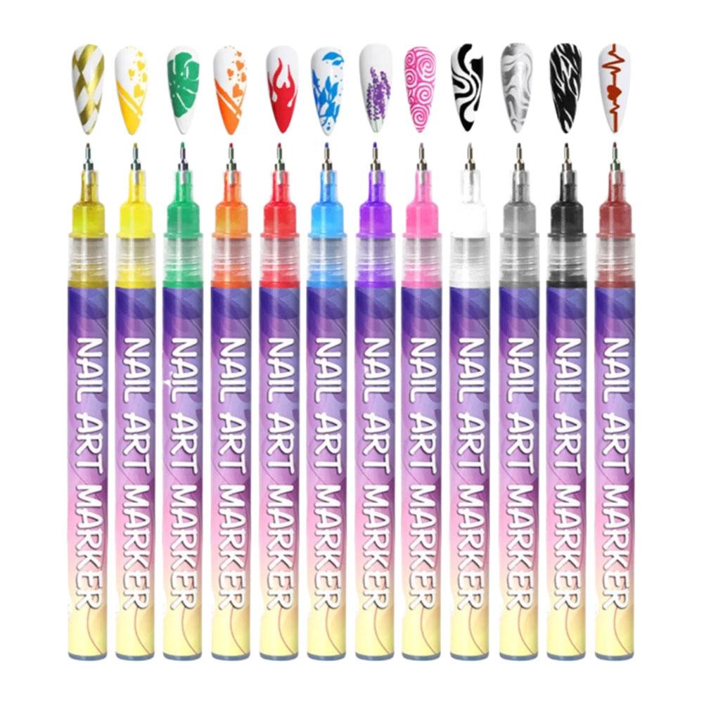

1Pc DIY Colorful Nail Art Graffiti Pen Nail DIY Quick-drying Dot Flowers Liner Pen 3D Effect Nail Art Graffiti Pen Nail Tools