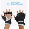 1 Pair of Black Half Finger Boxing Gloves PU Leather Karate Muay Thai Training and Exercise Gloves Children's Boxing Gloves