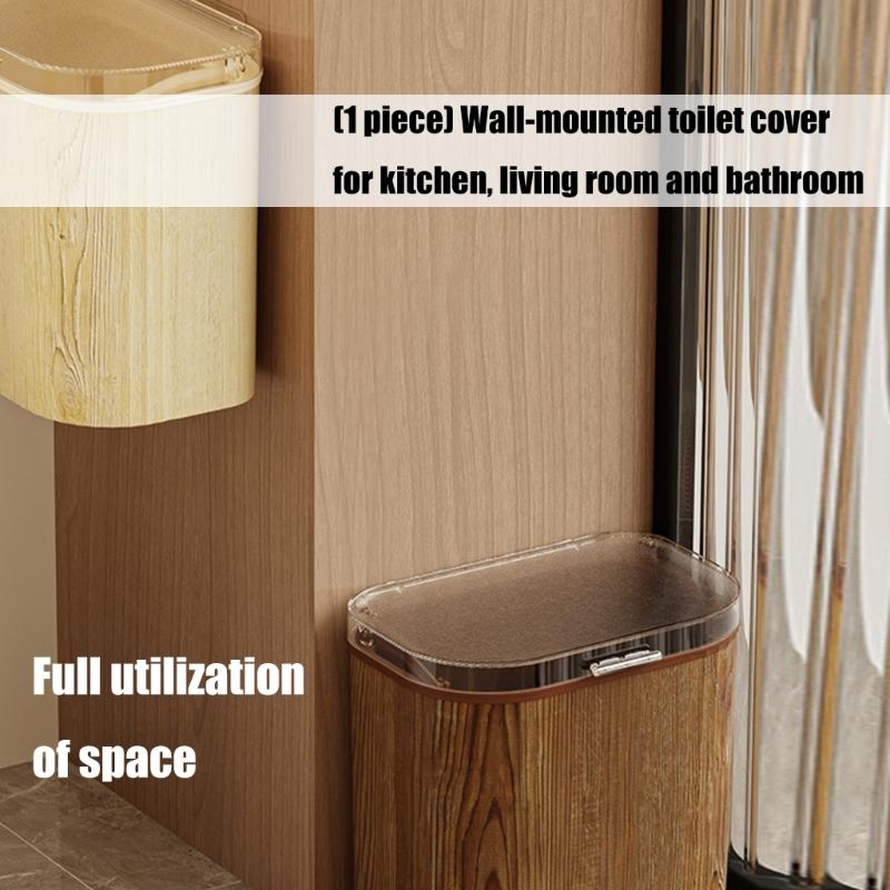Wall Door Mounted Press Lid Trash Can for Homes Kitchen Bathroom and Living Room Space Saving Design Sealed Odor Proof