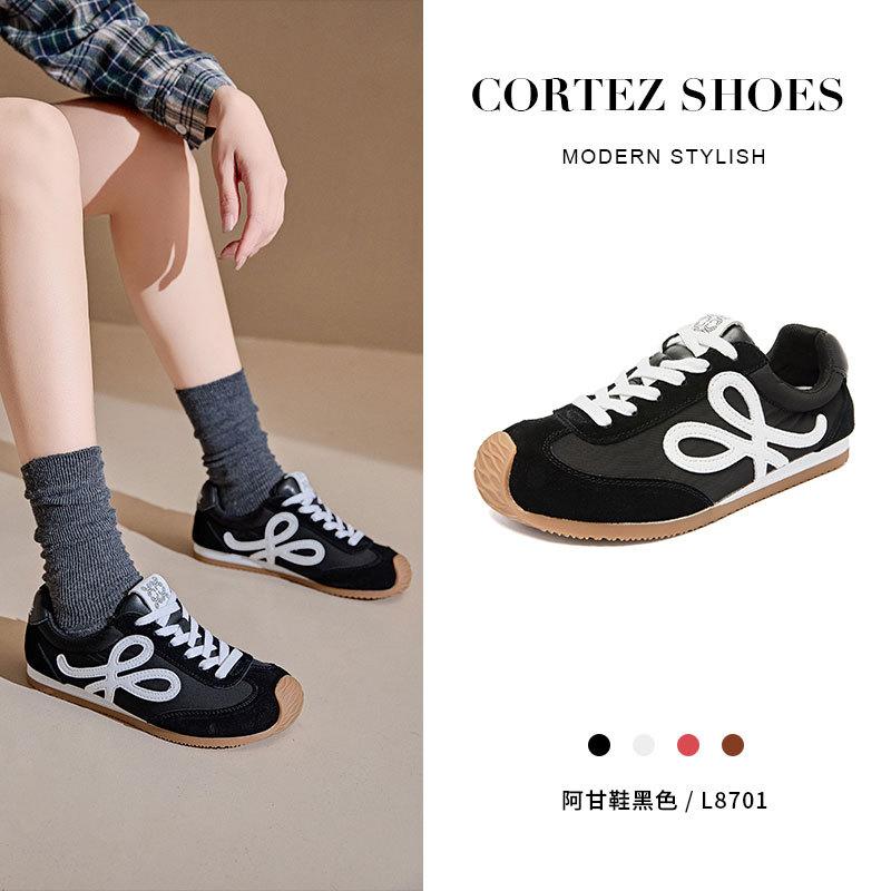 2025 new thick-soled ballet training shoes, red inner height-increasing women's shoes, soft soles are not tired, versatile casual little white shoes