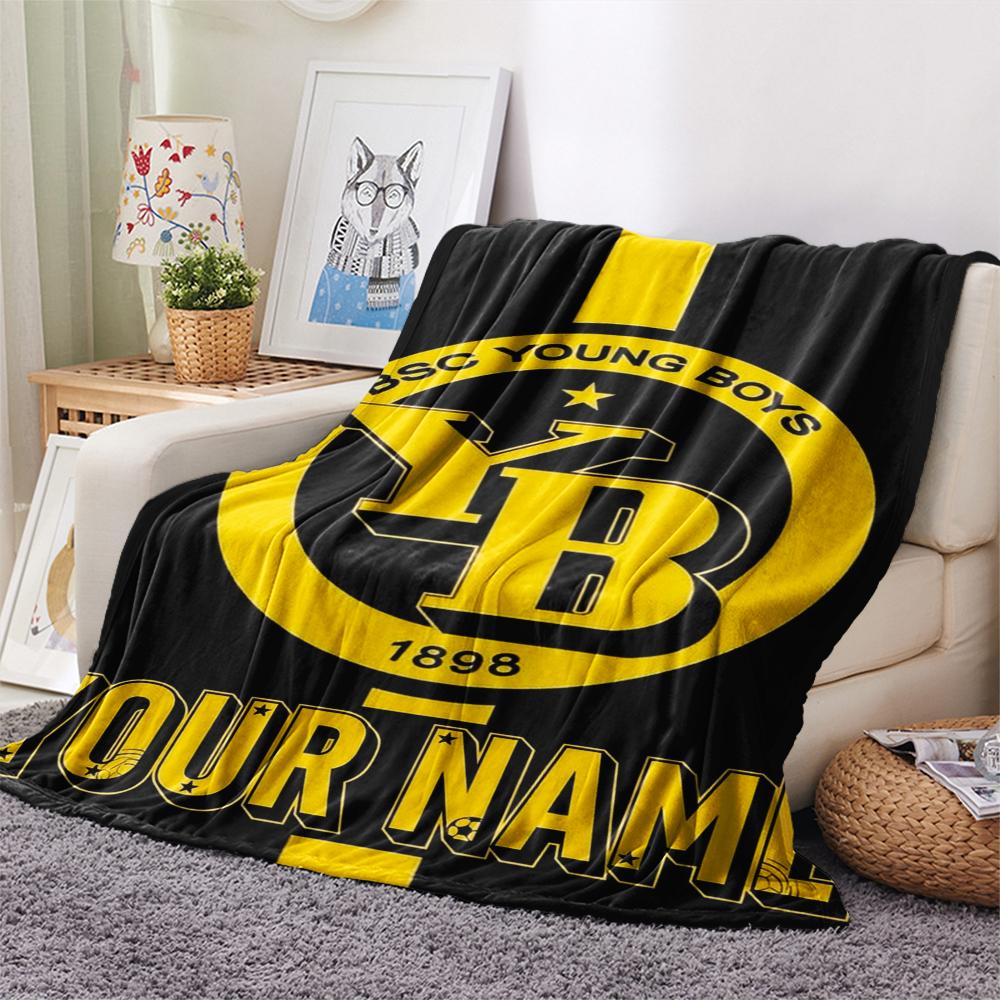 1PC Custom Name BSC Young Boys Patterned Flannel Blanket Suitable For All Seasons for Home Decor Warmth and Comfort Gifts Holiday Present