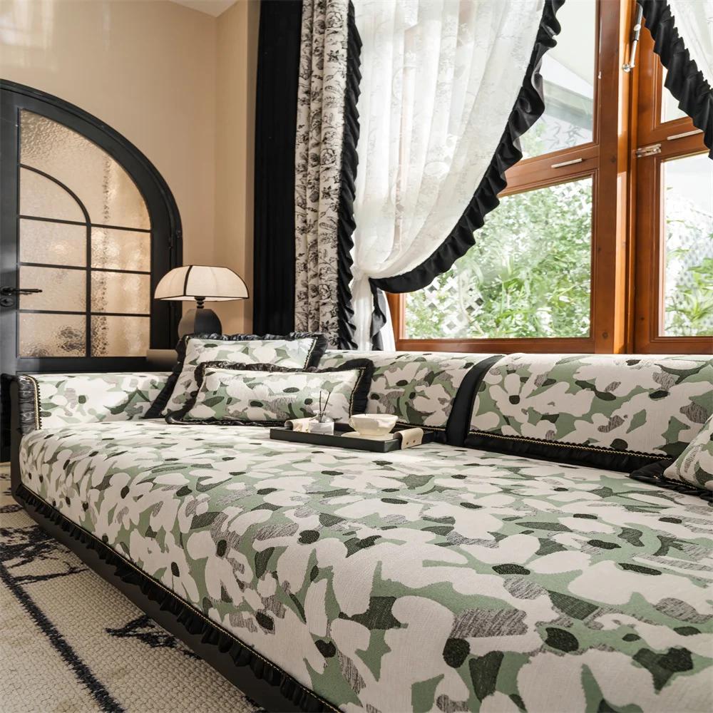 

Leather Sofa Cushion Four Seasons Universal New One-piece Straight Non-slip Cushion Sofa Cover Cloth Towel 90x70cm