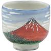 Kyo-yaki Kiyomizu-yaki Sake Cup, Approximately 6cm, with a Fine Breeze, Clear Weather, and Red Fuji Design, Made In Japan, GKH407-01