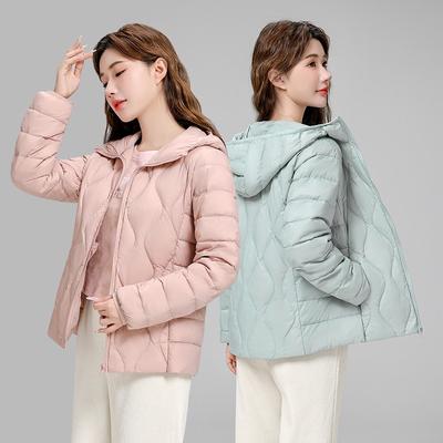 Light and Casual Women's Down Jacket Fashionable Versatile White Duck Down Light Warm Autumn and Winter Thin Large Size Coat