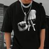 New Summer Men's Fashion T-shirt Finger Gestures Printed Men's T-shirt Top