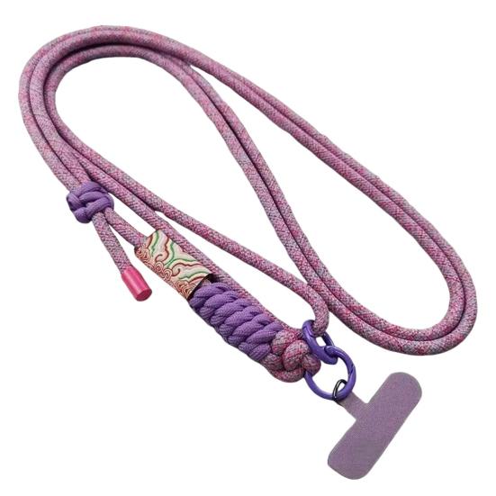 

Adjustable Phone Lanyard with Auspicious Clouds Pattern Long Crossbody Strap Anti-loss Phone Tether Fashionable Phone Accessory