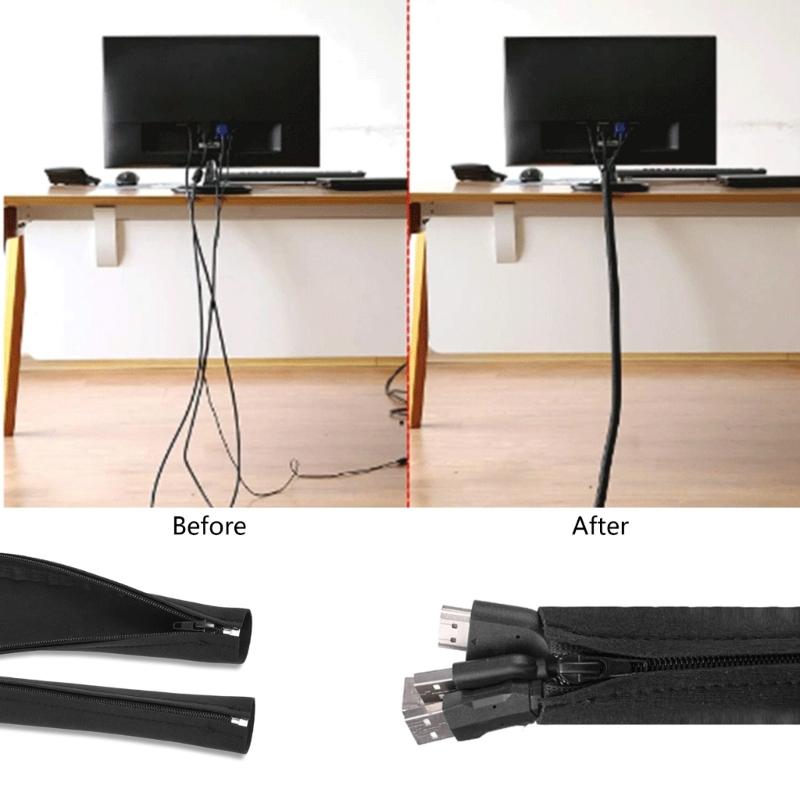 Effektive Drahtschutzhülle Einfache Kabelführung Effektive Kabellösungsverwaltung Reißverschlussabdeckung Reißverschluss