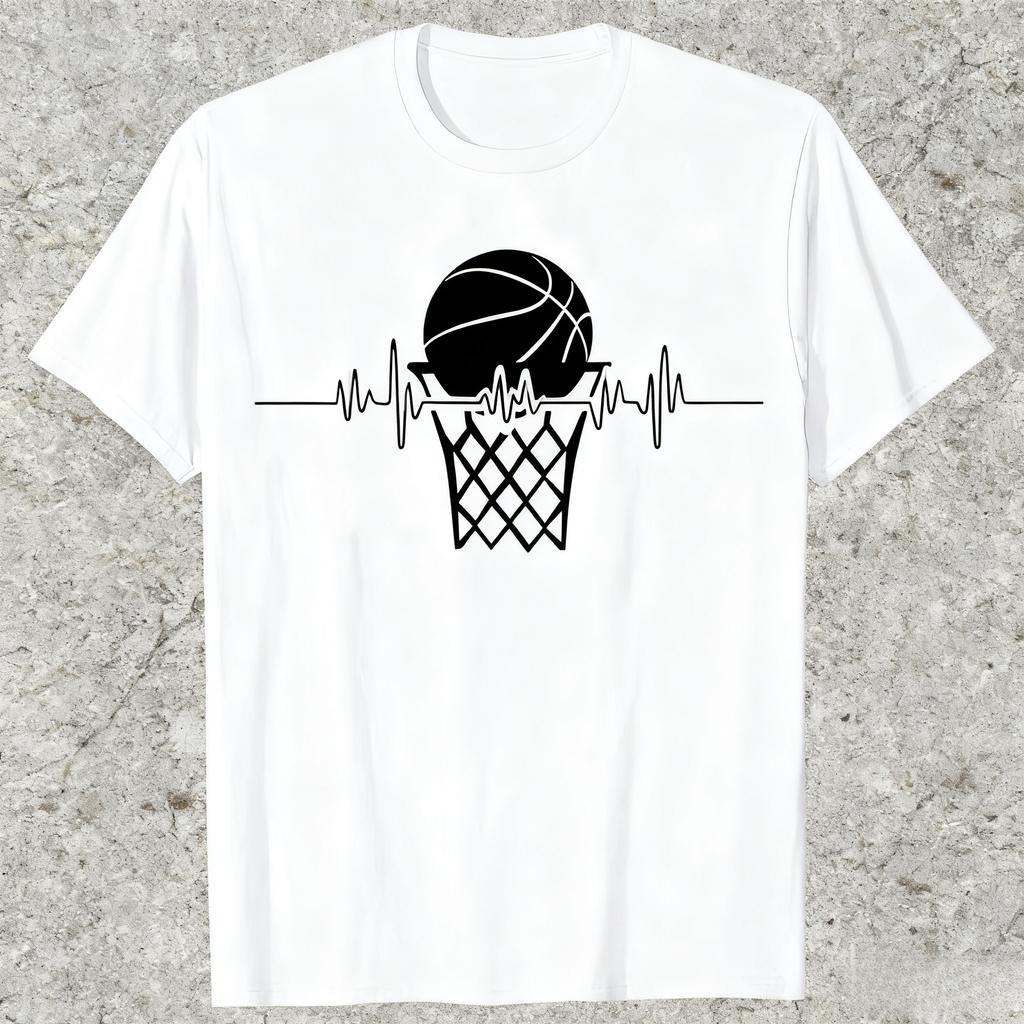 Basketball Heartbeat Design T-shirt