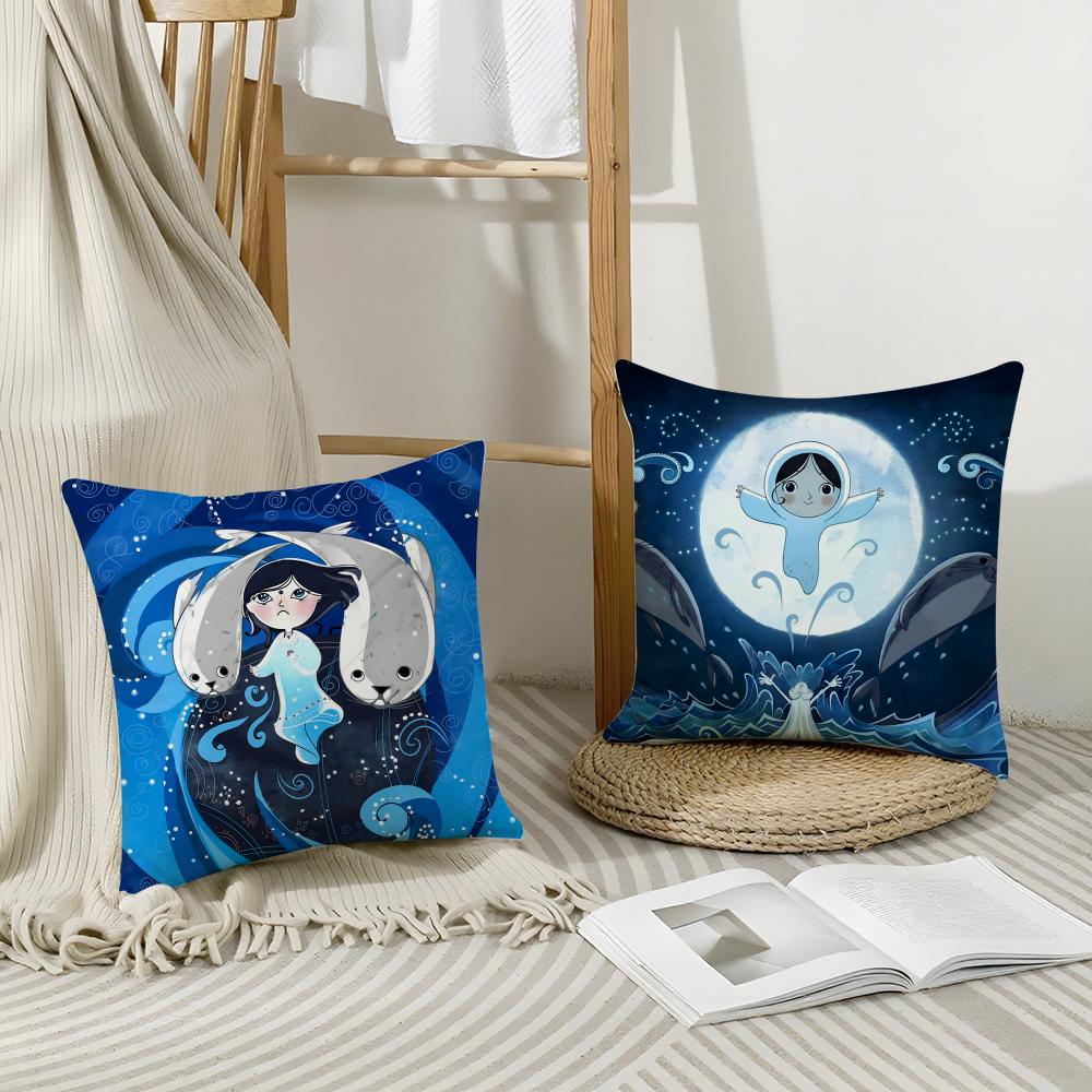 Ireland S-Song Of The Sea Cushion Cover Breathable Linen Pillow Cover Skin-Friendly Home Decor Pillowcase With Hidden Zipper