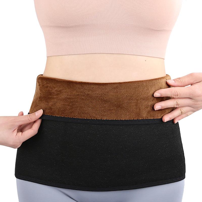 Double-layer 360-degree High-elastic Inner Coffee Velvet Sports Abdominal Belt, Thickened Warm Cylinder Waist Protective Gear In Winter